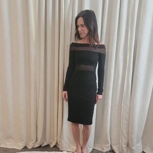 Love By Design Black Sheer Panel Dress